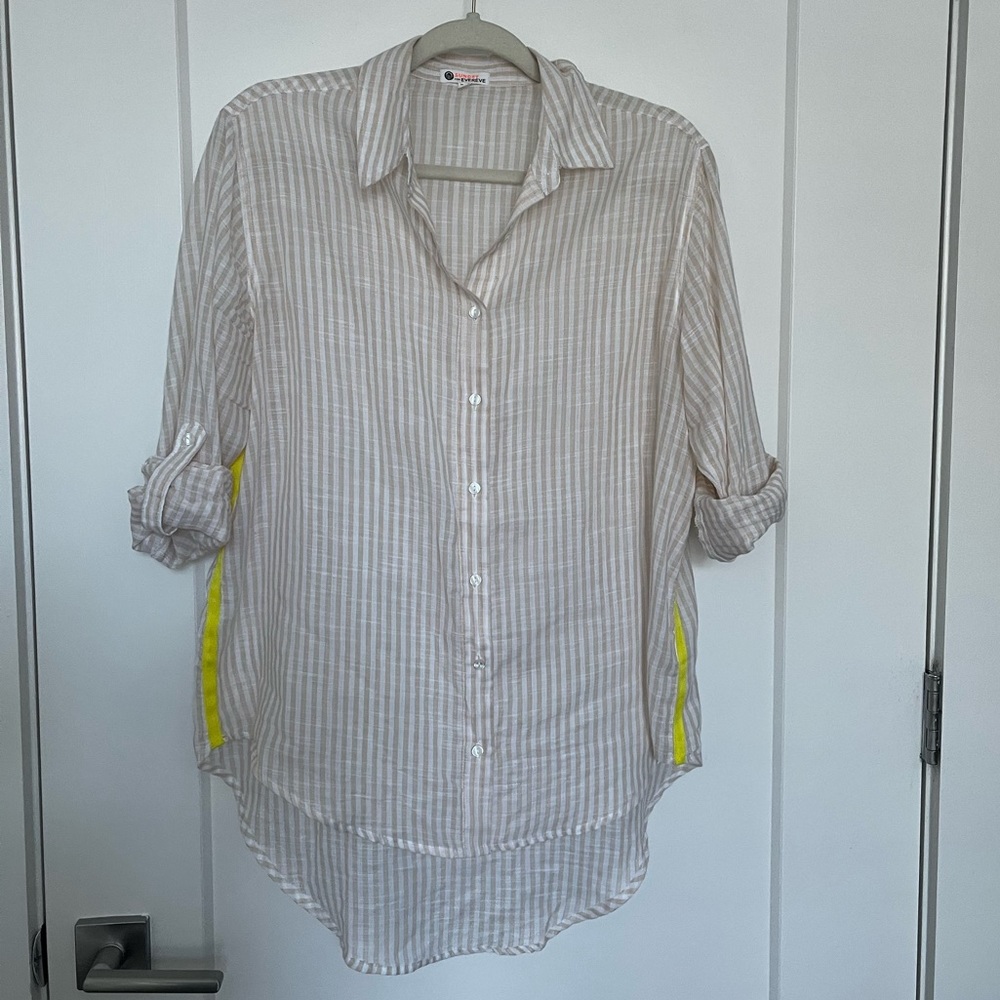Sundry x EVEREVE Pop Stripe Button Down, size xs